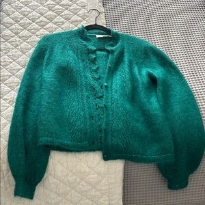 Sézane Angie sweater emerald green
